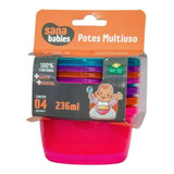 Potes Multiuso Papinha Alimentos 4 Unid Menina Sana Babies 