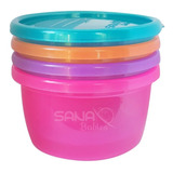 Potes Multiuso Papinha Alimentos 4 Unid Sana Babies Menina