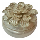 Potiche Bege Decorativo Flores