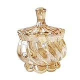 Potiche Bomboniere Com Tampa Pote Vidro Decoração Luxo Âmbar 