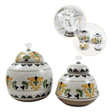 Potiche Branco Floral 22