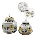 Potiche Branco Floral 22