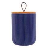 Potiche Pote Cerâmica 850ml Tampa De Bambu Referencia Ly2668