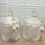 Potiche Pote Decorativo Organizador Para Mesa Posta Cantinho Café Bomboniere Baleiro Açucareiro Porta Doces Decoração Pote Multiuso Decoração Casa Cristal E Dourado