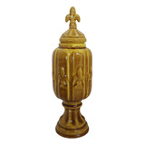 Potiche Vaso Porcelana Amarelo