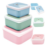 Potinho Infantil Lanche Conjunto Com 3 Potes Original Buba