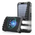 Power Bank 20000mah Solar Com Carregamento Fio E Sem Fio Cor Preto