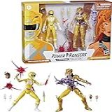Power Rangers Coleção Lightning Mighty Morphin Yellow Ranger Aisha Vs. Scorpina Pacote Com 2 Bonecos Colecionáveis Premium De 15 Cm