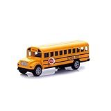 Power Toys TECH - Miniatura Ônibus Escolar - Carrinho De Ferro Com Portas Que Abrem E Pneus De Borracha