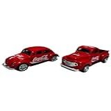 Power Toys TECH Miniatura Fuscão Fusquinha Pick UP Cor Vermelho Carrinho De Ferro Com Portas Que Abrem E Pneus De Borracha