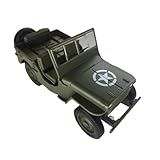 Power Toys Tech - Miniatura Jeep Willys Do Exercito 1941: Carrinho De Ferro Com Portas Que Abrem E Pneus De Borracha 1:32