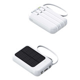 Powerbank Solar Mini 10000mah Vem Com 4 Fios E Luzes Led