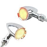 PowerMotor Luzes LED De Seta Universal Para Motocicleta Freio De Bala Compatível Com Sportster XL 1200 883 Honda HarleyYamaha Suzuki Kawasaki Prateado