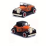 PowerToys YUGEN - Miniatura Carros Antigos De Coleção Ideal Para Colecionadores E Entusiastas De Carros Clássicos -Laranja-