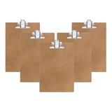 Prancheta A4 De Madeira Mdf Com Prendedor De Metal Kit C 20