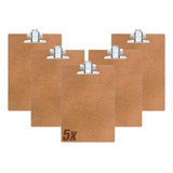 Prancheta A4 De Madeira Mdf Com Prendedor De Metal Kit C 5
