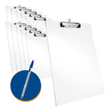 Prancheta Ofício Branca A4 Mdf Eficiente Kit C 10 Caneta