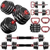 Prapark Conjunto De Halteres Ajustáveis Conjunto De Pesos Livres De 10 Kg 20 Kg Com Conector Conjunto De Halteres 4 Em 1 Usado Como Barra Kettlebells Suporte Push Up Exercícios De Fitness Para Academia Em Casa 20 Kg 