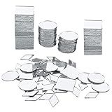 Prasacco 120 Peças De Espelhos Pequenos Para Artesanato Peças De Espelho De 3 Formas Para Artesanato Espelho Redondo De Diamante Quadrado Azulejos De Mosaico Para Decoração De Moldura De Lâmpada De