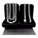Prata 925 Maciça Corrente Cordão Pulseira Masculino 5mm 70cm