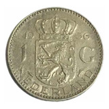 Prata Holanda- 1 Gulden 1956 - Frete Grátis