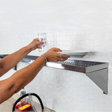 Prateleira 100x25 Inox Gradeada Escorredor Faço Sob Medida 