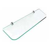 Prateleira De Vidro 8mm Borda Arredondada 15x60cm C Suporte