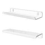 Prateleira Flutuante Invisível Minimalista Expositor Bonecos Plataforma Tênis Dois Usos Formato U Transparente Cristal 45 X 10cm 