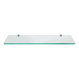 Prateleira Luxo Vidro Parede Externa Decoração Florence Metais 8mm Porta Shampoo 60x10cm Cor Transparente