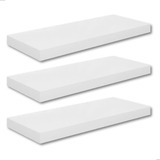 Prateleira Mdf Branca 40x20 Kit 3 Unid Com Suporte Invisível