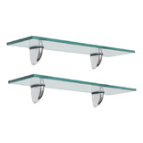 Prateleira Para Banheiro Vidro 60 X 10 Bico Tucano Kit 2 Pçs