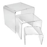 Prateleira Plataforma Acrílico Vitrine 3 Peças