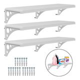 Prateleira Pvc Multiuso C Suporte Branca 120x30cm Kit 03 Un