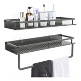 Prateleira Suporte Porta Toalha Banhero Lavabo Cozinha Preto