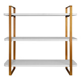 Prateleira Tripla Hone   Dourado branco