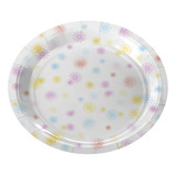 Pratinho De Papel Redondo Flores Tieday 18cm C 8 Unid