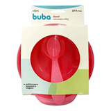 Pratinho Refeição Bebê Bowl Papinha Tampa E Colher Rosa Buba