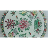 Prato Antigo Em Porcelana Chinesa Família Rosa P03
