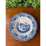 Prato Antigo Inglês Decorativo Em Porcelana Antiga Faiança