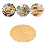 Prato Bandeja Bambu Redonda Cozinha Petisqueira Tábua 18cm