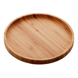 Prato Bandeja Bambu Redonda Cozinha Petisqueira Tábua 20cm