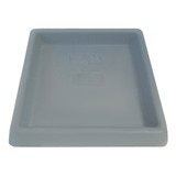 Prato Base Quadrado Vaso De Planta Polietileno 21 Cm Cinza