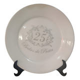 Prato Bodas De Prata Porcelana 25 Anos