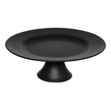 Prato Com Pé 30cm Preto Manhattan Hauskraft Bolo Doce