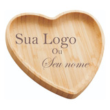 Prato Coração De Bambu Personalizado