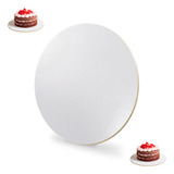 Prato De Bolo Cake Board Em Mdf 3mm Borda Lisa 28cm Com 10