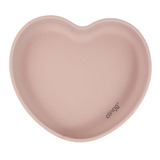 Prato De Silicone Com Ventosa Coração Rosa Clingo Liso