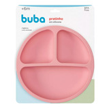 Prato De Silicone Introdução Alimentar Com Ventosa Rosa Buba
