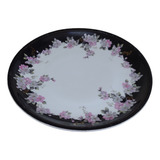 Prato Decorativo Antigo Floral Porcelana Real 25 Cm
