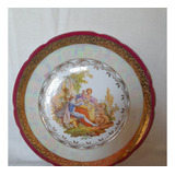 Prato Decorativo Porcelana Real Antigo Com Ouro